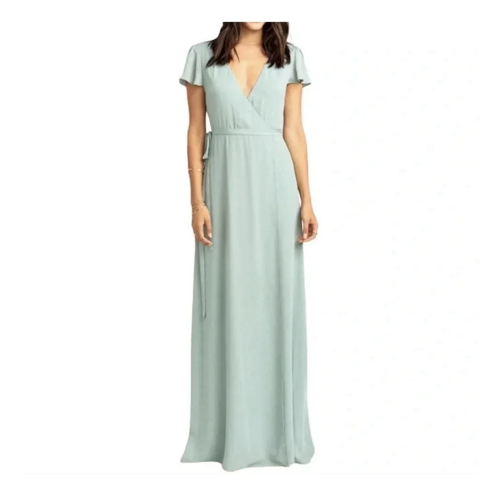 New Show Me Your Mumu Noelle Maxi Wrap Dress Women's‎ Large Bridesmaids Wedding